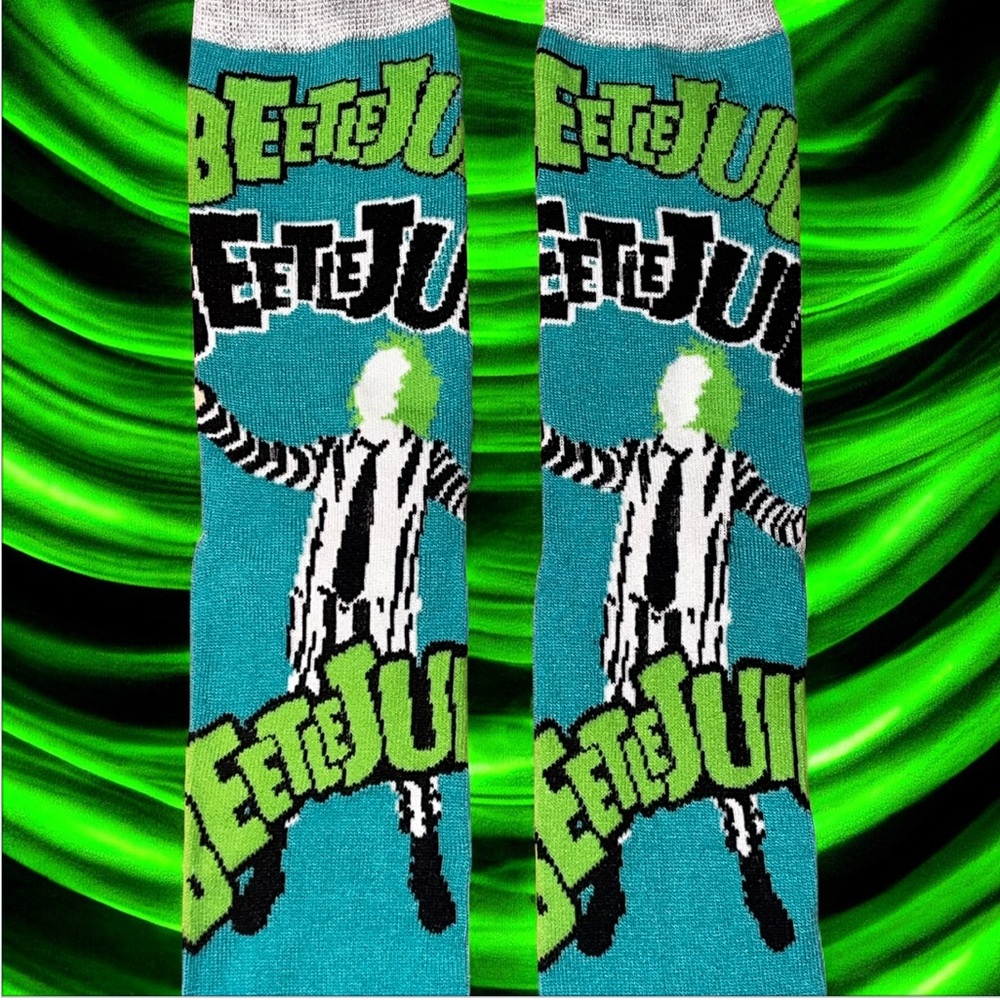 Beetlejuice Crew Socks NWT